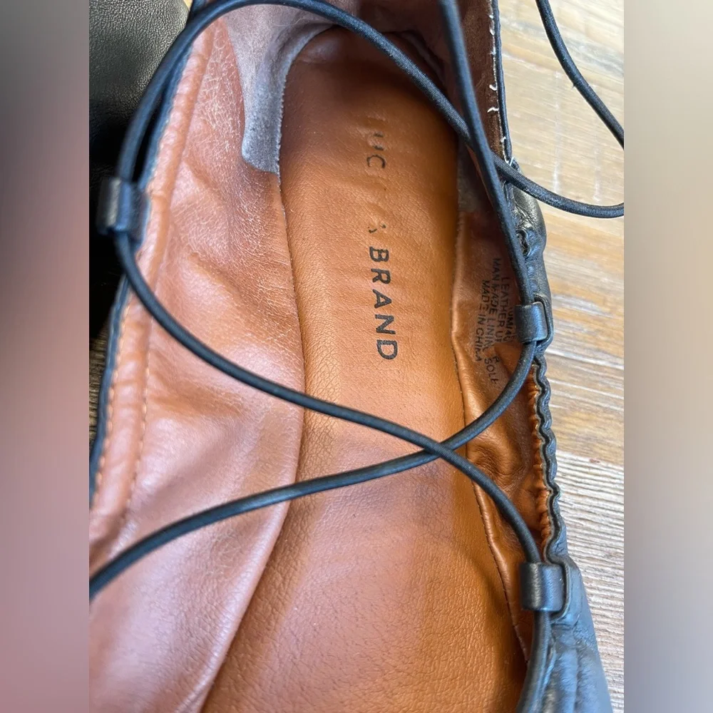 LUCKY BRAND LP-Eaviee Ballerina Flats Black Leather Size 10 - Picture 7 of 9